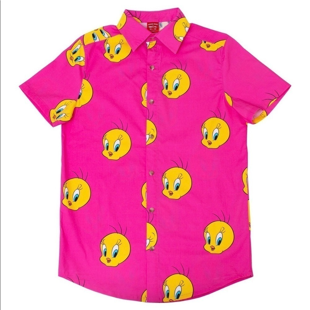 Looney tunes Tweety button up shirt M unisex - Picture 2 of 6